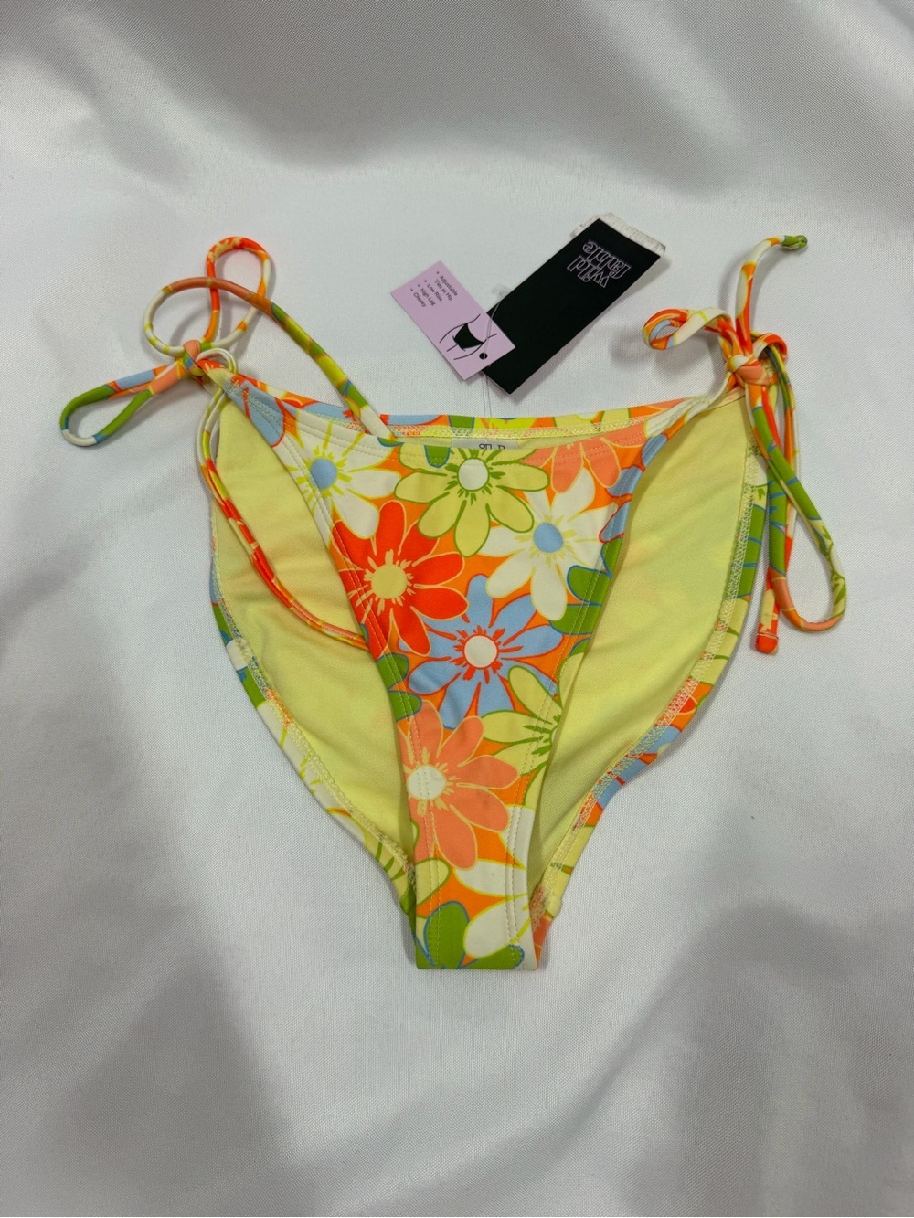 NWT Wild Fable | Cheeky Floral Swim Bottoms Yellow Orange Women's Size Small